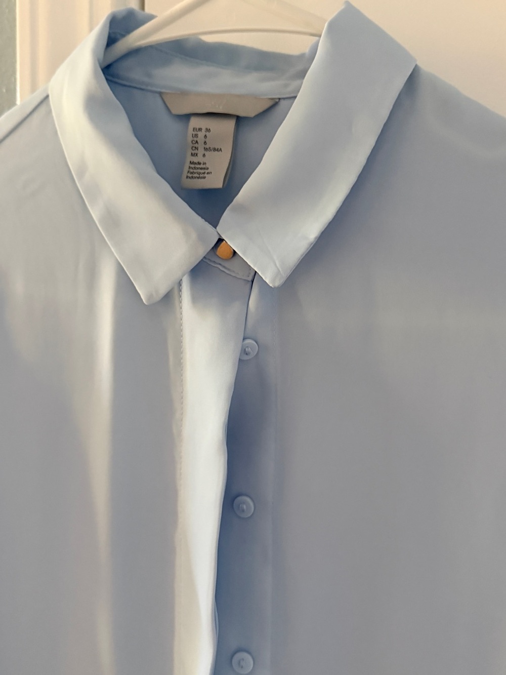 H&M Pale Blue Long-Sleeve Button Shirt - Picture 3 of 4